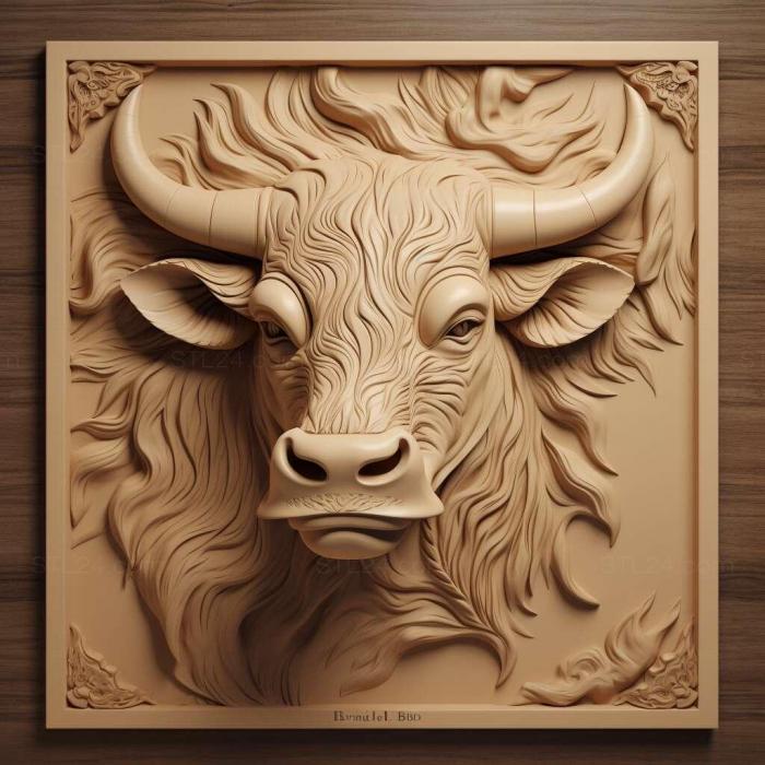 Nature and animals (bull 3d model 2, NATURE_5214) 3D models for cnc